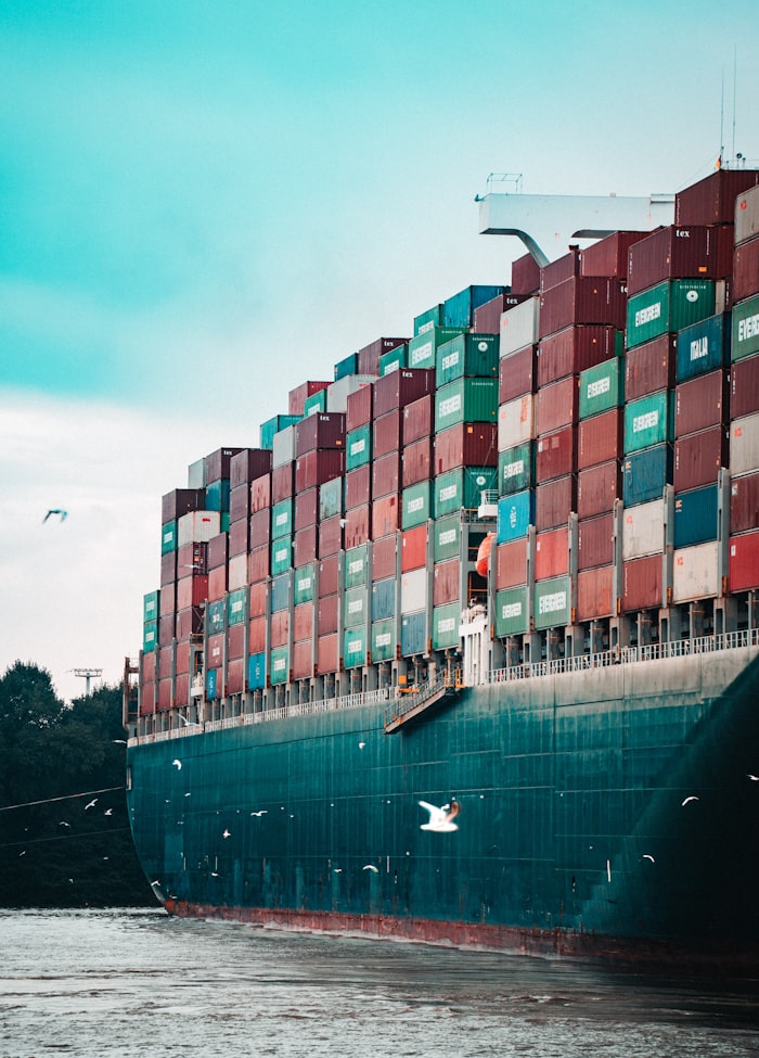 Cargo ship loaded with shipping containers